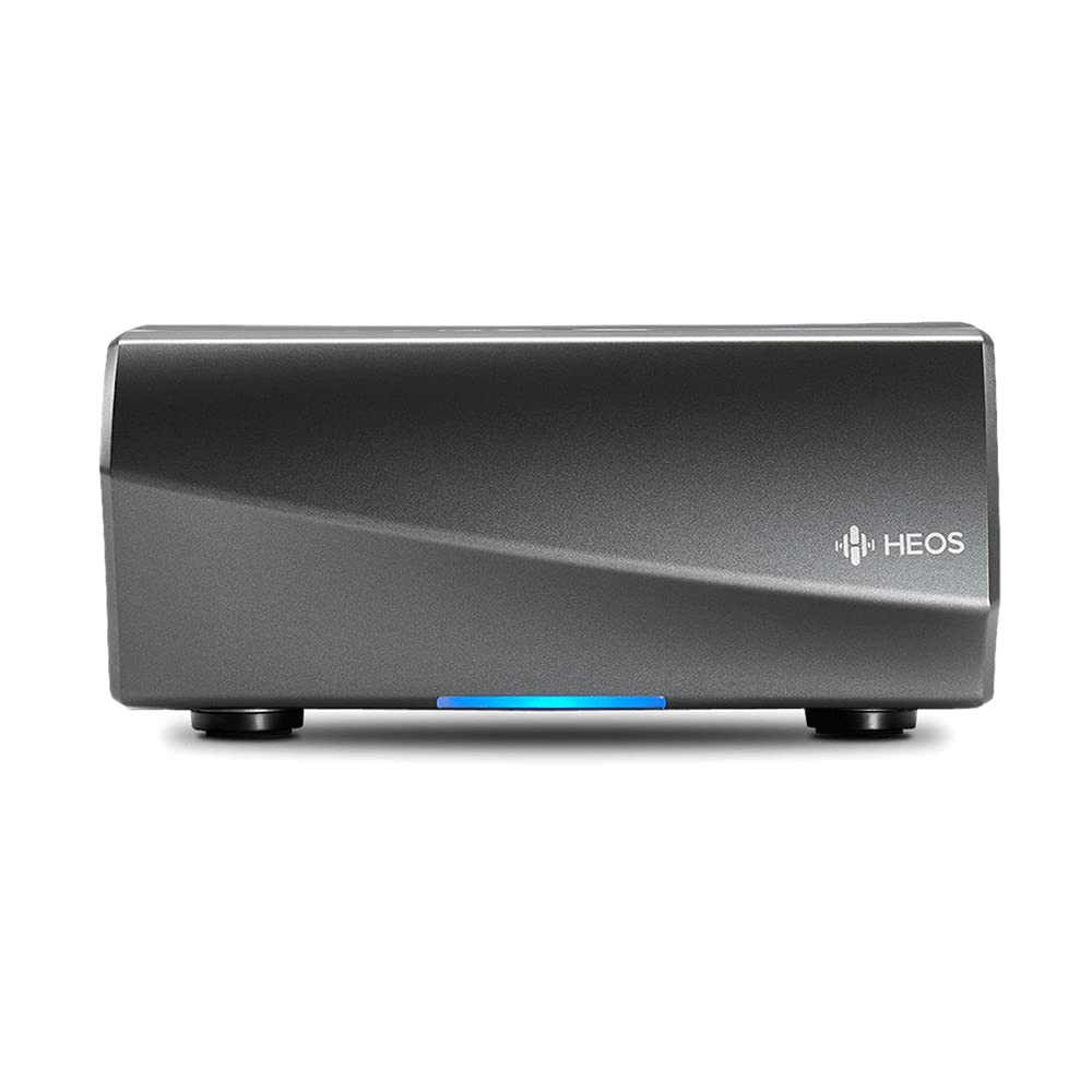 Denon HEOS Link Wireless Pre-Amplifier For Multi-Room Audio - Series 2 (New Version), Amazon Alexa Compatibility, Powered Subwoofer Connection, Black with Silver, 2.91 x 6.14 x 5.83