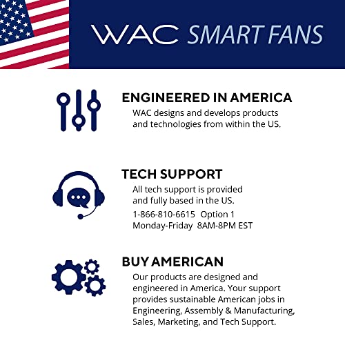 WAC Smart Fans Stella Indoor and Outdoor 3-Blade Smart Home Ceiling Fan 60in Matte Black with 3000K LED Light Kit and Remote Control Works with Alexa and iOS or Android App