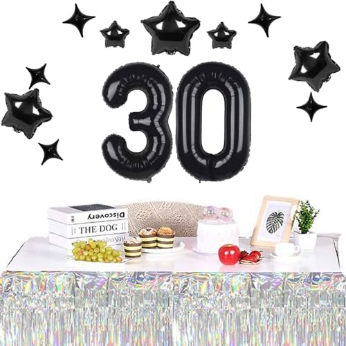 We Moment Roll over image to zoom in 40 Inch Black Number 30 Balloons Mylar Foil Balloon for 30th Birthday Anniversary Decorations