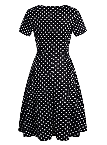 Peter Pan Collar Dresses for Womens Petite Summer Wear to Work Business Elegant Casual Vintage Church Dress with Pockets 978 Plaid Blue S