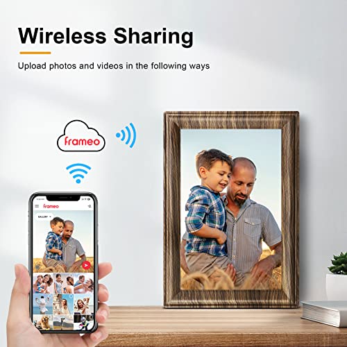 Canupdog WiFi Digital Picture Frame, 10.1 Inch Smart Digital Photo Frame with 16GB Storage, Wall Mountable Auto-Rotate Electronic Frames Sharing Photo/Video via Frameo App