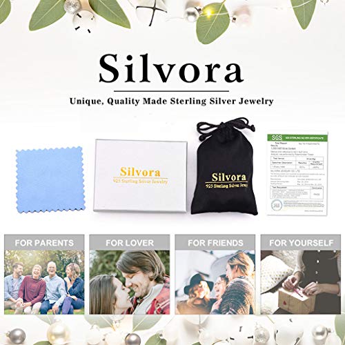 Silvora Sterling Silver Chain Necklace 18 In S925 Jewelry Fine Mens Neck Chains Style Charms for Father