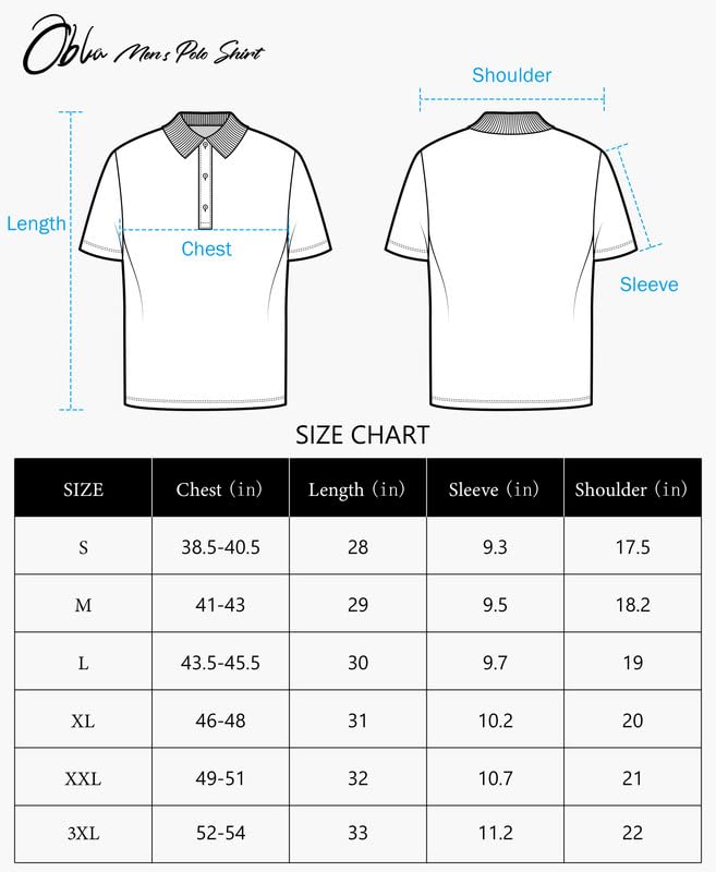 Obla Golf Shirts for Men Dry Fit Short Sleeve Print Stripped Performance Moisture Wicking Collared Golf Polo Shirts(Motley Leaf_S)