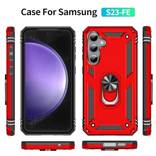 Yiakeng for Samsung Galaxy S23 FE Case: Galaxy S23 FE Case with HD Screen Protector - Military Grade Protective Cases with Ring for Samsung S23 FE(Army Green)