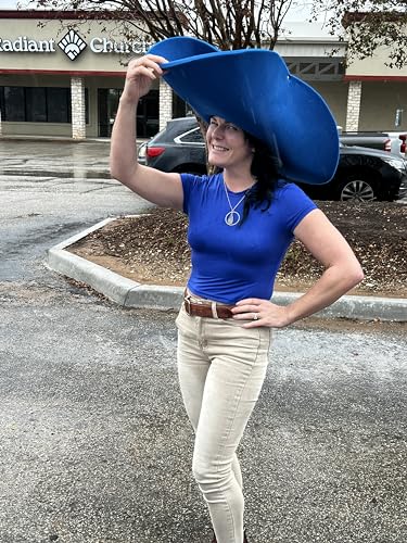 FUNSTITUTION Cowboy Hat - Giant Foam Hat - Oversized Silly, Funny Hat - Black - For Adults and Kids