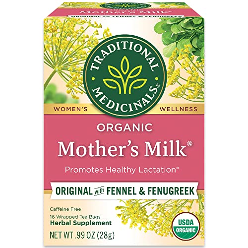 Traditional Medicinals Tea, Organic Mother's Milk, Promotes Healthy Lactation, Breastfeeding Support, 16 Tea Bags