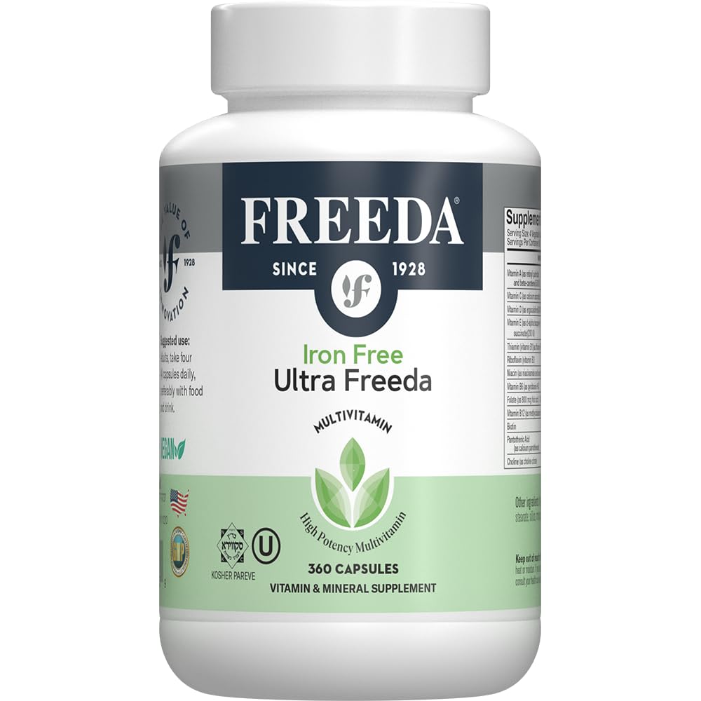 Freeda Multivitamin - Iron Free Ultra Freeda - Kosher Multi Vitamins Supplements for Women Health - Men’s Vitamins for Men Health - Multivitamins for Men & Women Adult Vitamins Multivitamin (360)