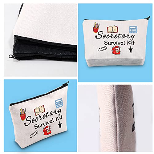 GJTIM Secretary Gift Secretary Day Gift Secretary Admin Appreciation Gift Secretary Survival Kit Zipper Pouch Makeup Bag (Secretary 2 Bag)