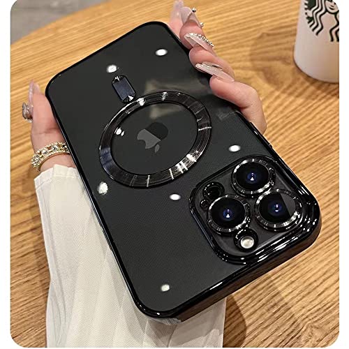 Case for iPhone 15 Pro ONLY,Designed for iPhone 15 Pro Case with Full Lens [Camera & Phone Protector],Designed for Apple 15 Pro Phone Cover (Crystal Black)