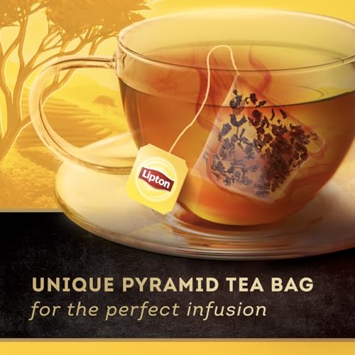 Lipton Black Tea English Breakfast, Pyramid Tea Bags, Flavored Teabags for a Refreshing Cup of Tea, 80 Total Tea Bags (20ct - Pack of 4)