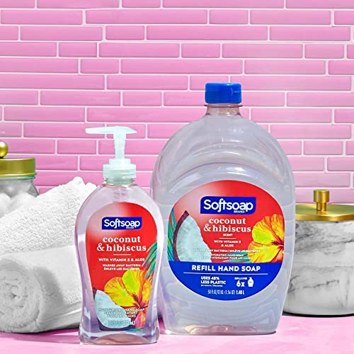 Softsoap Limited Edition Liquid Holiday Hand Soap and Moisturizing Body Wash Bundle, Including Peppermint and Pine Liquid Hand Soaps, Vanilla and Peppermint Body Washes, 4 Piece Gift Set