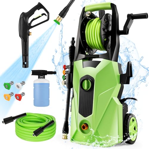 Power Washer Homdox 4500 Pressure Washer 1800W Electric Power Washer High Pressure Cleaner Machine with Gimbaled Nozzle Foam Cannon,Best for Cleaning Homes, Cars, Driveways (Blue)