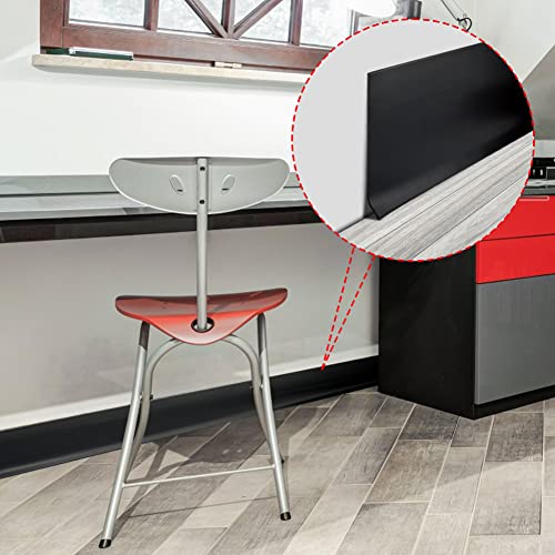 LSGCQ Flexible Baseboard Molding Trim 4 Inch x 40 Feet Self-Adhesive Vinyl Wall Base Peel and Stick Cove Base Rubber Wall Moulding Trim (Black)