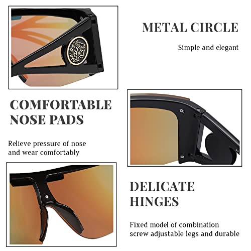 FEISEDY One Piece Oversized Sunglasses for Men Women Big Shades Wrap Shield Sunglasses for Cycling Driving Vacation B4027