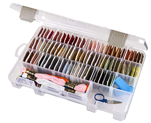 ArtBin 4006AB Medium Solutions Box with Dividers, Art & Craft Organizer, [1] Plastic Storage Case, Clear