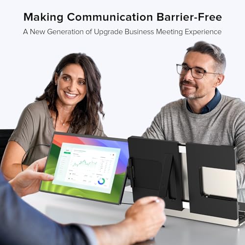 UPERFECT Laptop Screen Extender, 2K 14" 360°Unique Swivel Hinge w/ 180° Automatic Rotation, 2240x1400 QHD IPS Portable Monitor for 13"-17'' Laptops, Plug & Play Compatible with Mac, Wins, Android, Dex