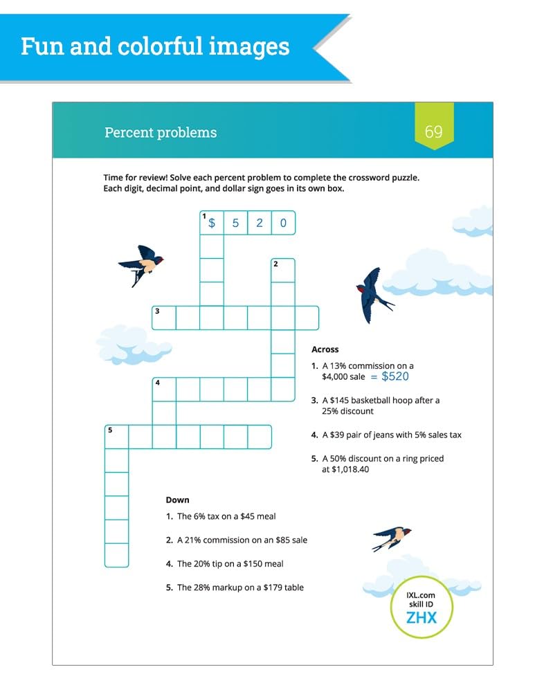IXL The Ultimate 7th Grade Math Workbook, Middle School Books for Kids Ages 12-13 Covering Geometry, Algebra, Probability, Ratio, and More Mathematics