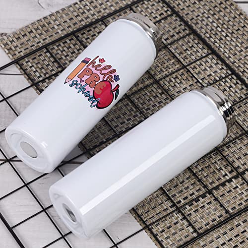 Draheri Sublimation Sports Water Bottle blanks, 22 Oz Sublimation Tumblers, Double Wall Stainless Steel Sports Water Bottle Flask with Portable Handle, Individually Boxed (8 Pack)