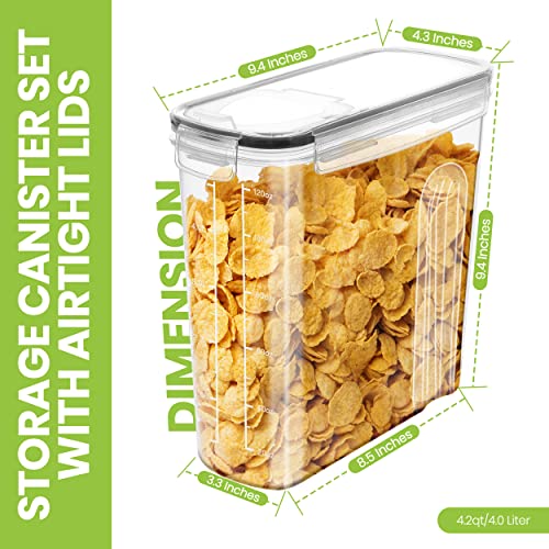 Utopia Kitchen Cereal Containers Storage - Airtight Food Storage Containers & Cereal Dispenser For Pantry Organization And Storage - Canister Sets For Kitchen Counter