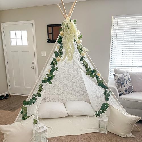 Huge Teepee Tent for Adult Super Large 85 inch Height Luxury Lace - Kids Adult Teepee Beach Tent for Party Outdoor Wedding Teepee Tent, Picnic Tent by Avrsol