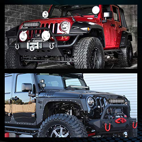 OEDRO LED Light Bar Tri-row 52 Inch 758W Combo Off Road Lights Driving Fog Light Work Lamp + Upper Roof Windshield Mounting Bracket Compatible with 2007-2018 Jeep JK Wrangler + Wiring Harness