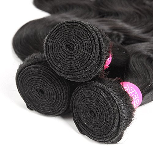 ISEE Body Wave Bundles Human Hair 1 Bundles 10 Inches Body Wave Human Hair Bundles Brazilian Virgin Hair Natural Black Color Bundles