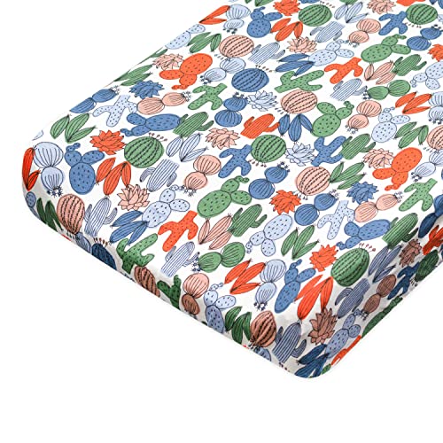 HonestBaby Boys Organic Cotton Changing Pad Cover, Tossed Skulls, One Size