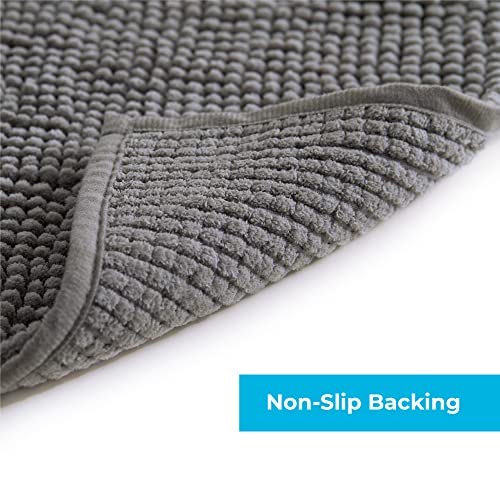 Linenspa Chenille Bath Mat Set — 2 Piece, Non Slip, Water Absorbent, Fast Drying, Machine Washable, Bath Rug For Bathroom - Dorm Room Essentials