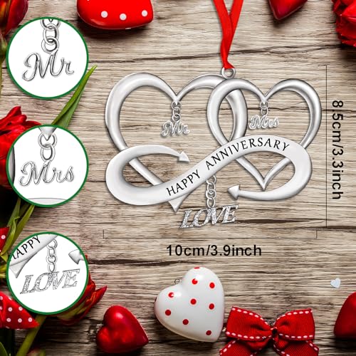 Happy for Wife Girlfriend Her Women, Metal Heart as Mr Mrs Ornaments, Newlywed Keepsakes Gift Birthday Valentines Day Decoration