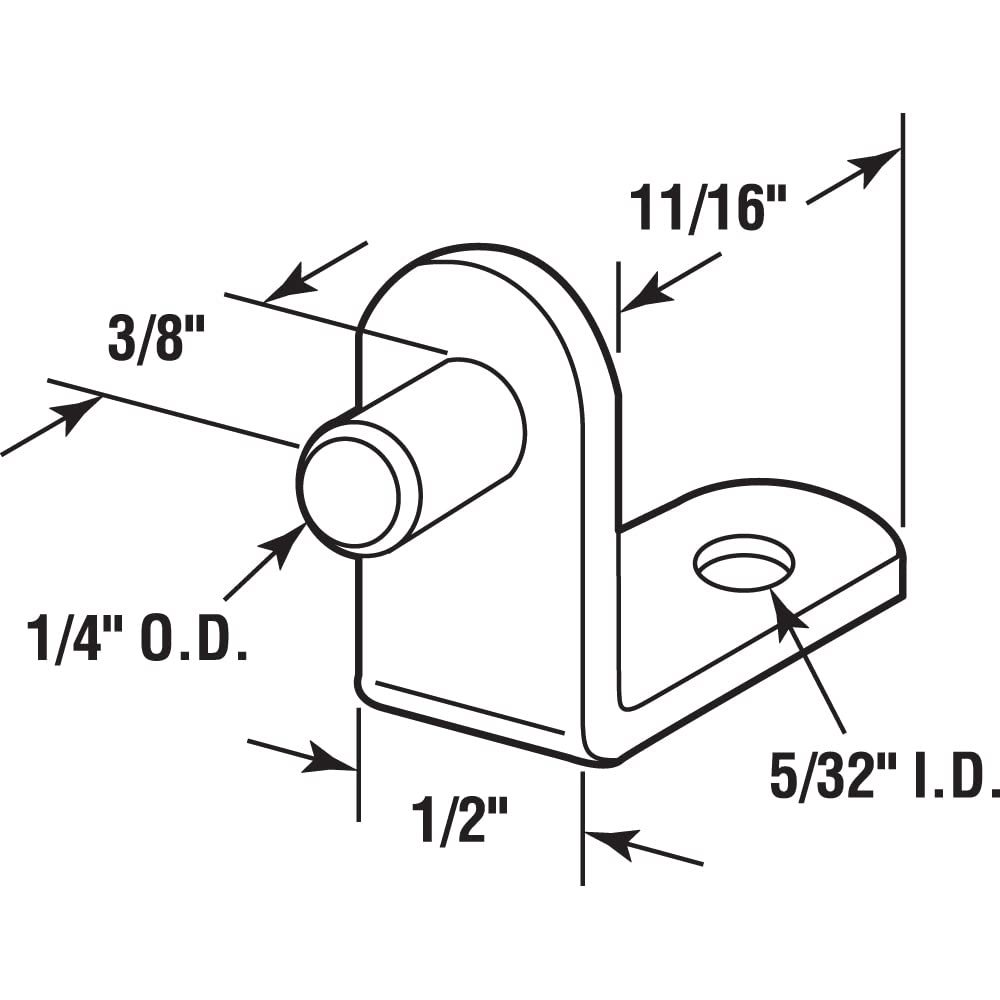 Prime-Line U 10169, Nickel Plated Shelf Support, 1/4 Inch - Pack of 8