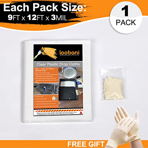 10 Piece Painter Plastic Drop Cloths Sheet,Waterproof Anti-dust Cover,9x12 Feet Disposable Tarp for Painting for Couch/Furniture Cover