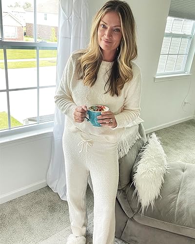 luvamia Lounge Sets For Women Fuzzy Two Piece Pants Set For Women Loungewear Sets Woman Womens 2 Piece Lounge Set Lounge Sets For Women 2 Piece Rust Size XX-Large Fits Size 20 Size 22