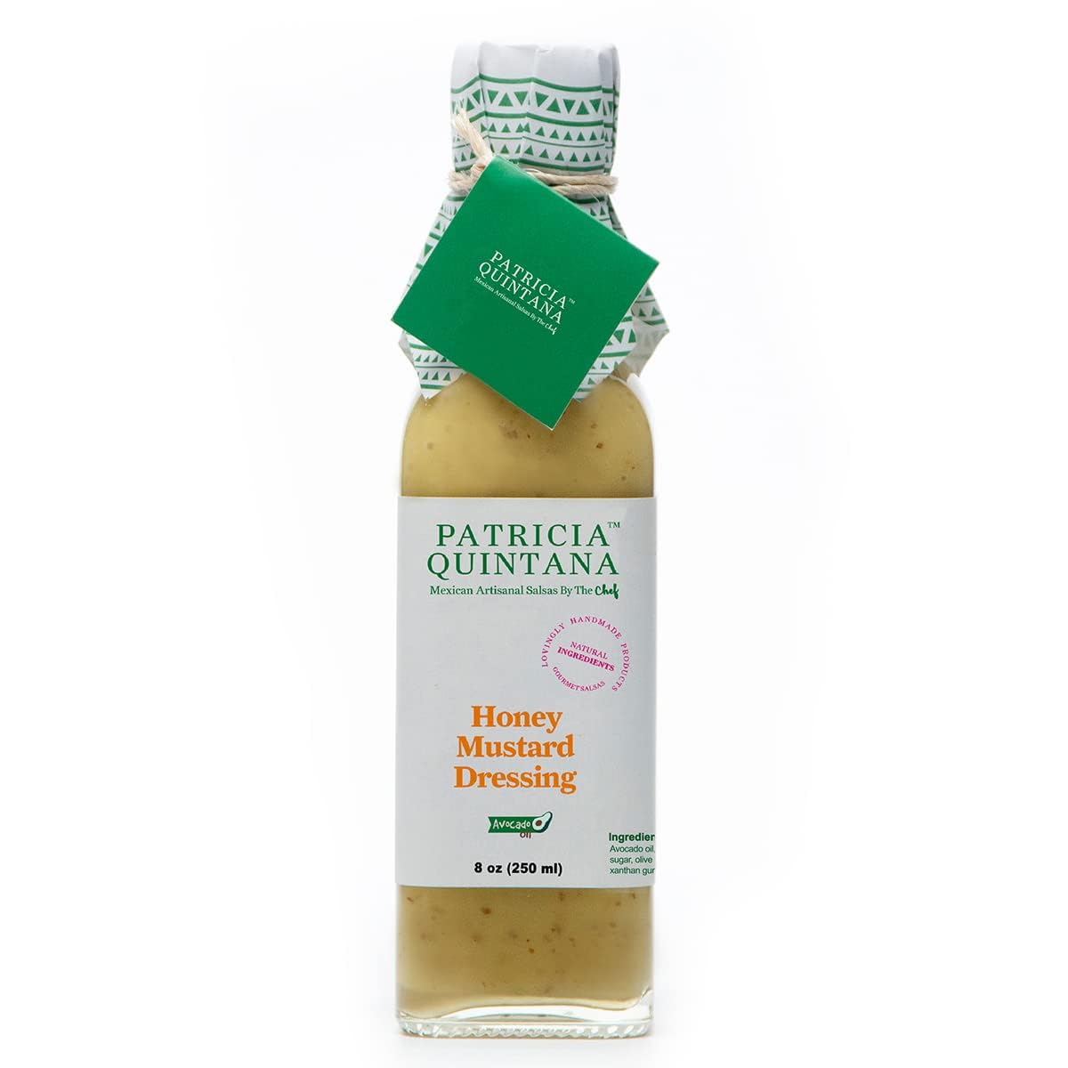 Patricia Quintana Honey Mustard Premium Dressing - Flavorful Artisanal Salad Dressing and Marinade, Made with Virgin Avocado Oil. Perfect for salads, wraps, sandwiches, vegetables and more. (8 oz Bottle)