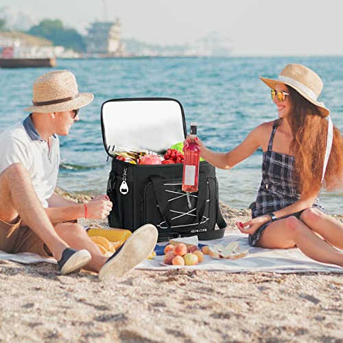 Soft Cooler Bag, Collapsible Cooler Insulated Leak Proof, Soft-Sided Cooler for Picnic, Grocery, Beach, Camping, Travel