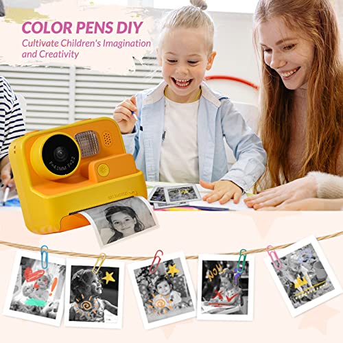 Mafiti Kids Camera Instant Print, 48MP Digital Camera Selfie 1080P Video Camera with 32G TF Card, Toys Presents for Girls Boys Aged 3-12 for Christmas/Birthday/Holiday (Orange)