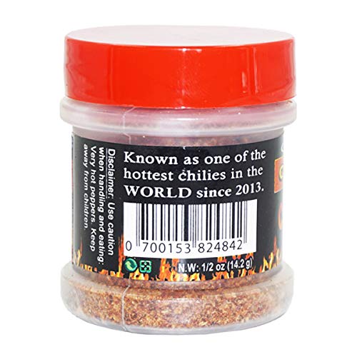 Carolina Reaper Pepper Flakes by Magic Plant | Extremely Hot Pure Carolina Reaper Pepper Crushed | All Natural - Fair Trade - No Additives (0.5 Oz)