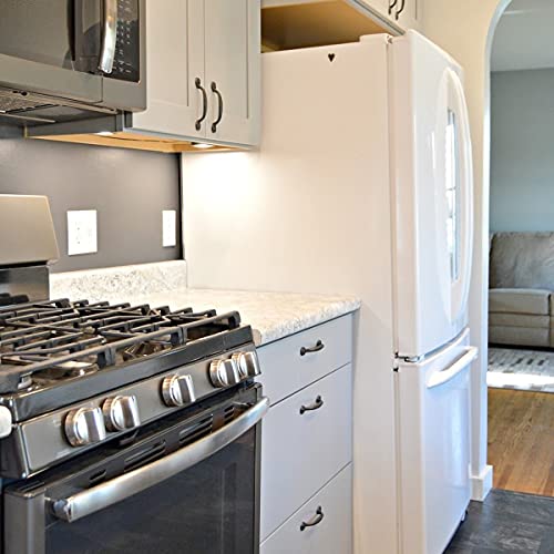 Hickory Hardware 1 Pack Solid Core Kitchen Cabinet Pulls, Luxury Cabinet Handles, Hardware for Doors & Dresser Drawers, 12 Inch Hole Center, Black Iron, Refined Rustic Collection