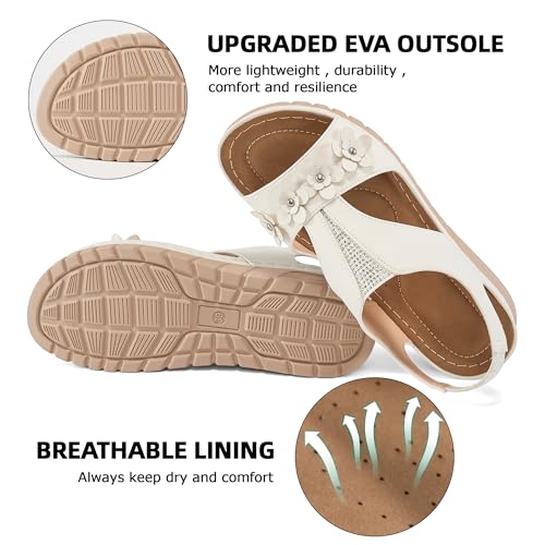 HARENCE Wedge Sandals for Women Dressy: Comfortable Walking Platform Sandals Casual Summer Open Toe Beach Shoes