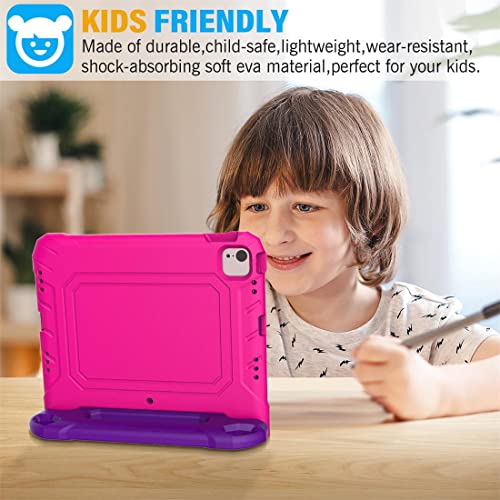 SUPLIK Kids Case for iPad Air 5th/4th Generation (10.9 inch, 2022/2020), iPad Pro 11 2022/2021/2020/2018 Case with Screen Protector, Durable Shockproof Handle Stand Cover for Kids, Black