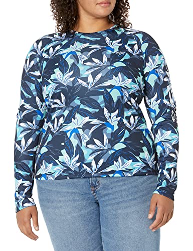 Columbia Women's Super Tidal Tee Long Sleeve, New Mint Gradient Scalefade, XX-Large