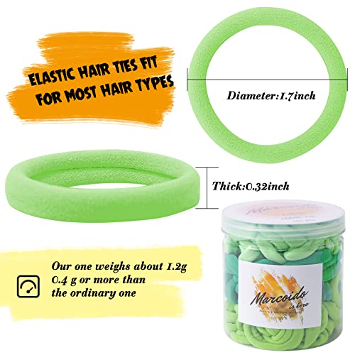 Marcoido Women's Hair Ties, 100Pcs Black, Thick Plus Seamless Hair Bands, Soft Ponytail Holders for Girls, No Crease Damage Free for Thick, Bulk Curly Hair