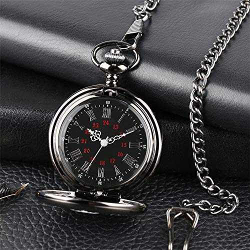 Udaney to My-Grandson-Pocket-Watch-Gifts from Grandpa Grandma Christmas Gifts for Him Birthday for Grandson, Graduation Gifts for Men Engraved Pocket-Watch with Box for Men with Grandson Necklace