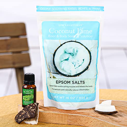 Epsom Salts for Soaking, Spa Luxetique Bath Salts for Women Gifts Set with Lavender, Vanilla and Coconut Scent Bath Set with Tea Tree Oil Gifts for Mom Mother's Day Gifts