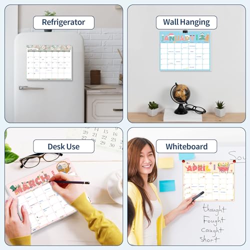 SUNEE 2024-2025 Magnetic Calendar for Refrigerator (8.5" x11") from July 2024 to June 2027 Wall Calendar, Small Fridge Calendar 3 Year Planner for Refrigerator or Whiteboard, Cute