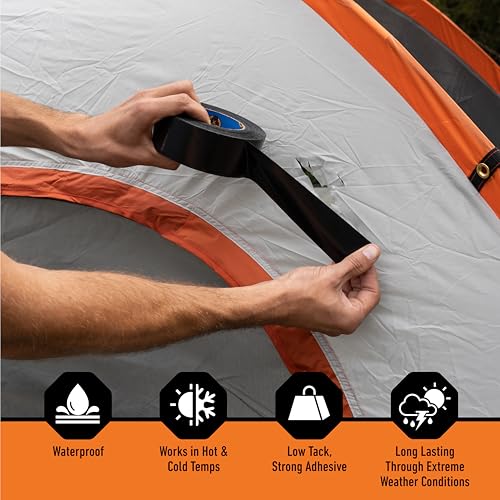 Gorilla All Weather Duct Tape, Black, 1.88" x 25 yd (Pack of 1) - UV and Temperature Resistant Waterproof Tape for Outdoor Repairs