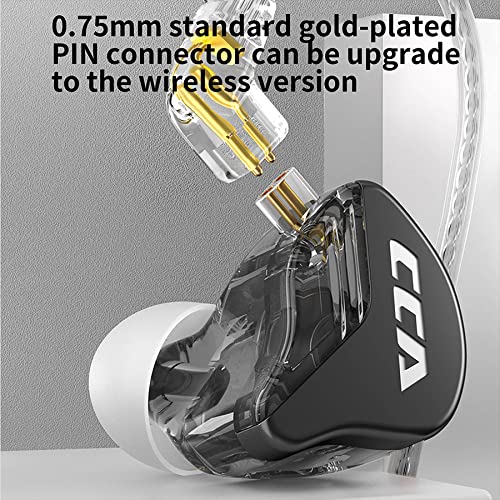 CCA CRA in Ear Monitor, Ultra-Thin Diaphragm Dynamic Driver IEM Earphones, Clear Sound & Deep Bass in Ear Headphones, Wired Gaming Earbuds with 2 Pin Detachable Cable for Singer Musicians Drummers