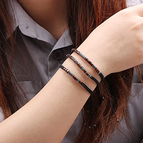 JoycuFF Follow Your Arrow Morse Code Bracelets for Women Men Daughter Son Sister Friends Classmates Birthday Christmas Graduation Jewelry Gifts Cord Wrap Wood Beads Bracelets