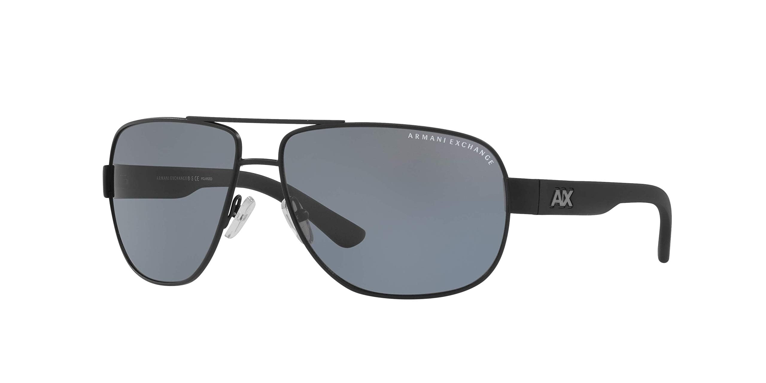 Armani Exchange Man Sunglasses Matte Black Frame, Grey Polarized Lenses, 62MM