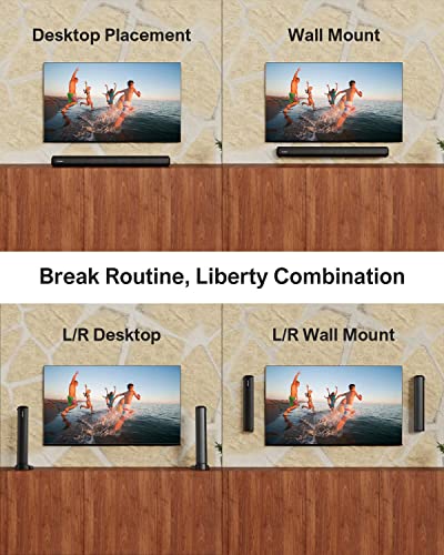 ULTIMEA 4.1ch Sound Bar for Smart TV with Dolby Atmos, 2-in-1 Bluetooth 5.3 Soundbar for TV with Subwoofer, 280W Peak Power, 3 EQ Modes TV Soundbar, Bass Boost, HDMI eARC, Apollo S60 Detachable Series