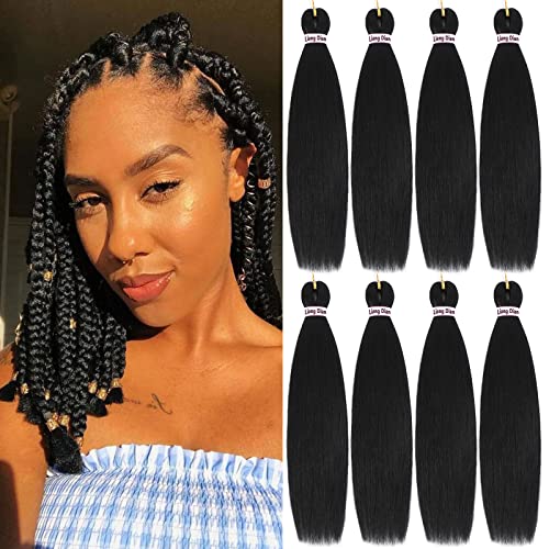 Pre-Stretched Braiding Hair 22 Inch 6 pcs Hot Water Setting Synthetic Hair Crochet Braiding Hair Extension (613# and 27# and 30#)